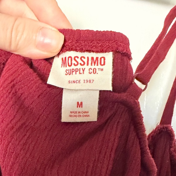 Mossimo Supply Co. Burgundy Button-Front Cold-Shoulder Midi Dress - Picture 4 of 4